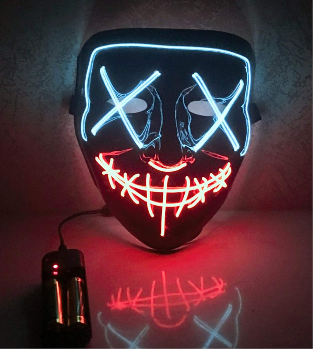 Blue Sound Induction Light Up Halloween Mask D6331
