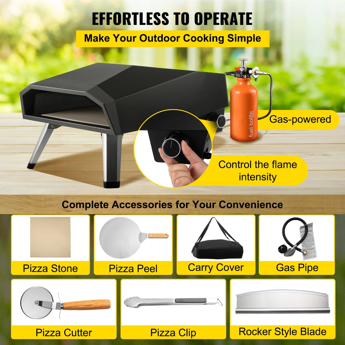 Stainless Steel Propane Pizza Oven with 12 Pizza Stone V3634