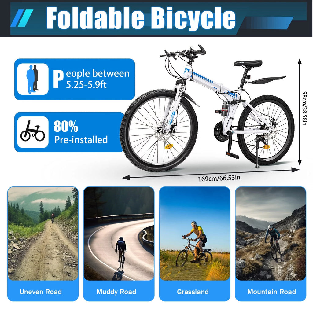 26 21-Speed Folding Mountain Bike U6560