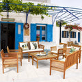4-Piece Acacia Wood Patio Sofa Set with Beige Cushions P92169