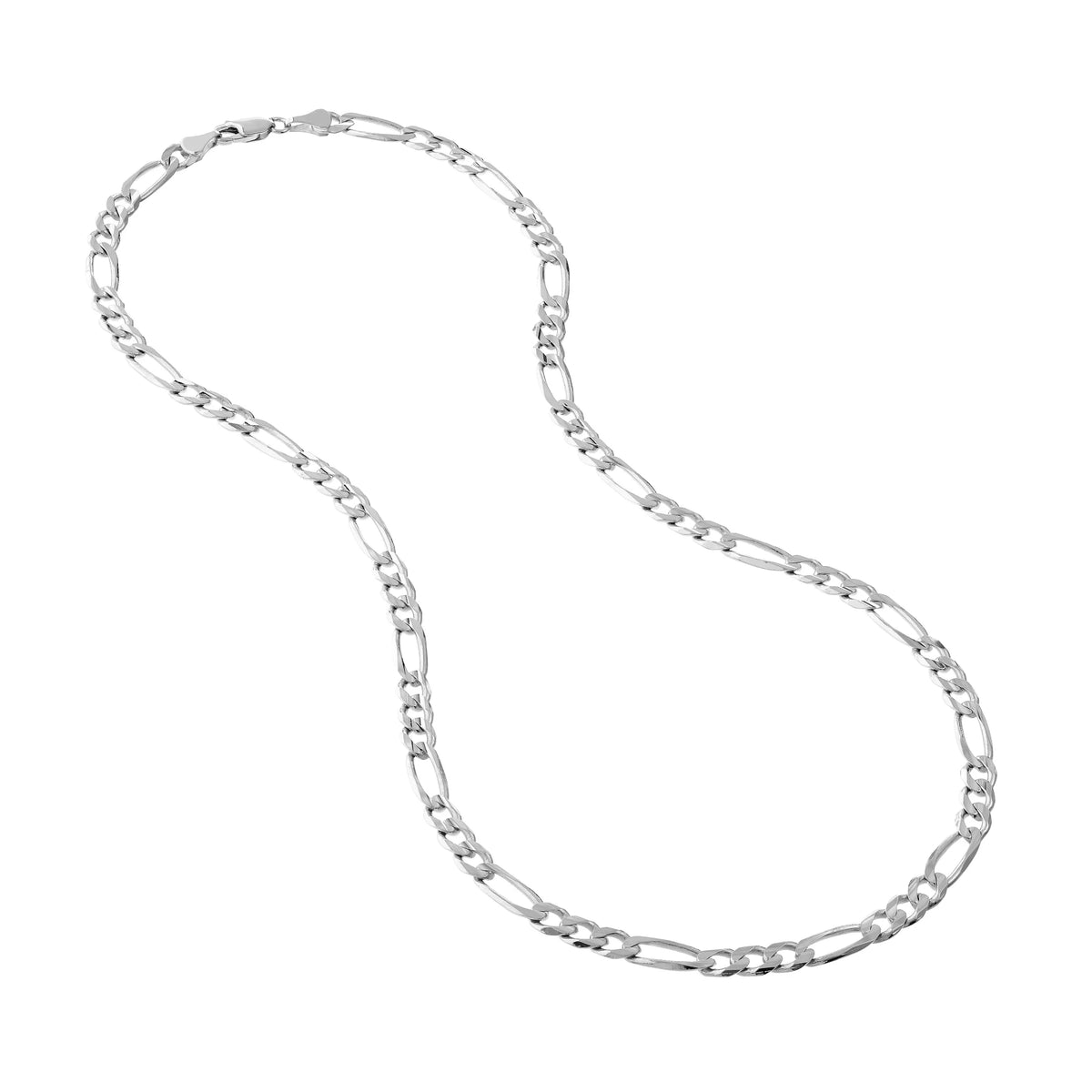 14K White Gold 20" 5.80mm Figaro Chain Necklace J10491