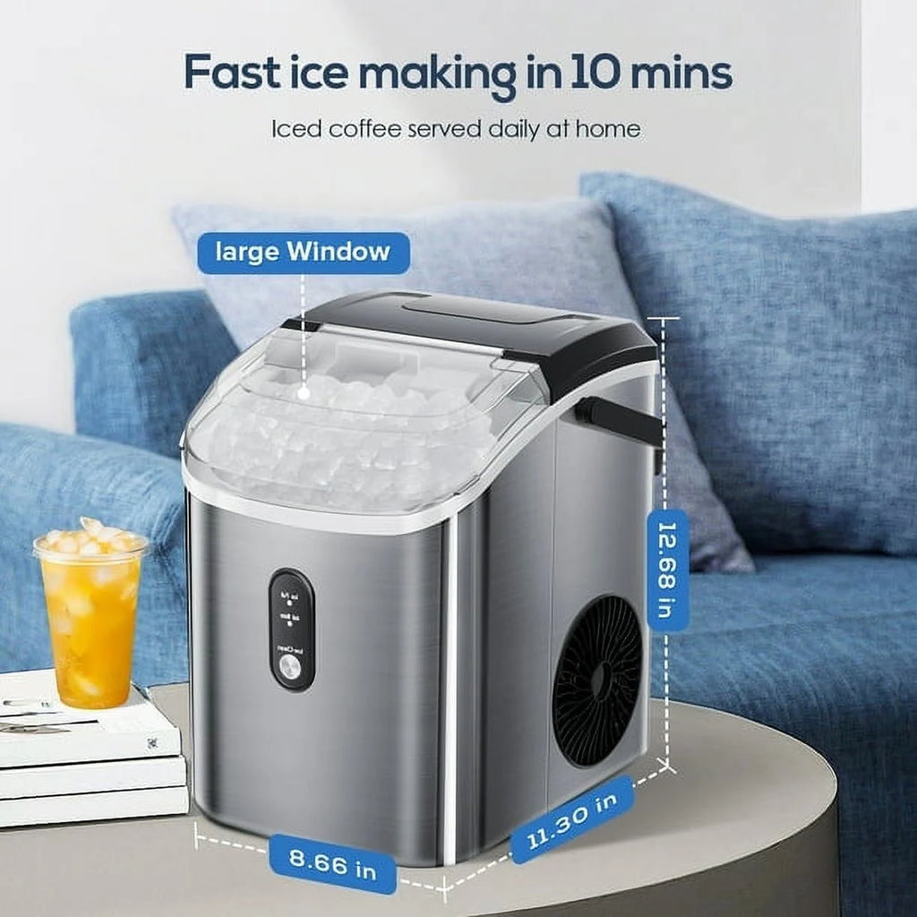 Portable Self-cleaning Nugget Ice Maker with Ice Scoop Q556569