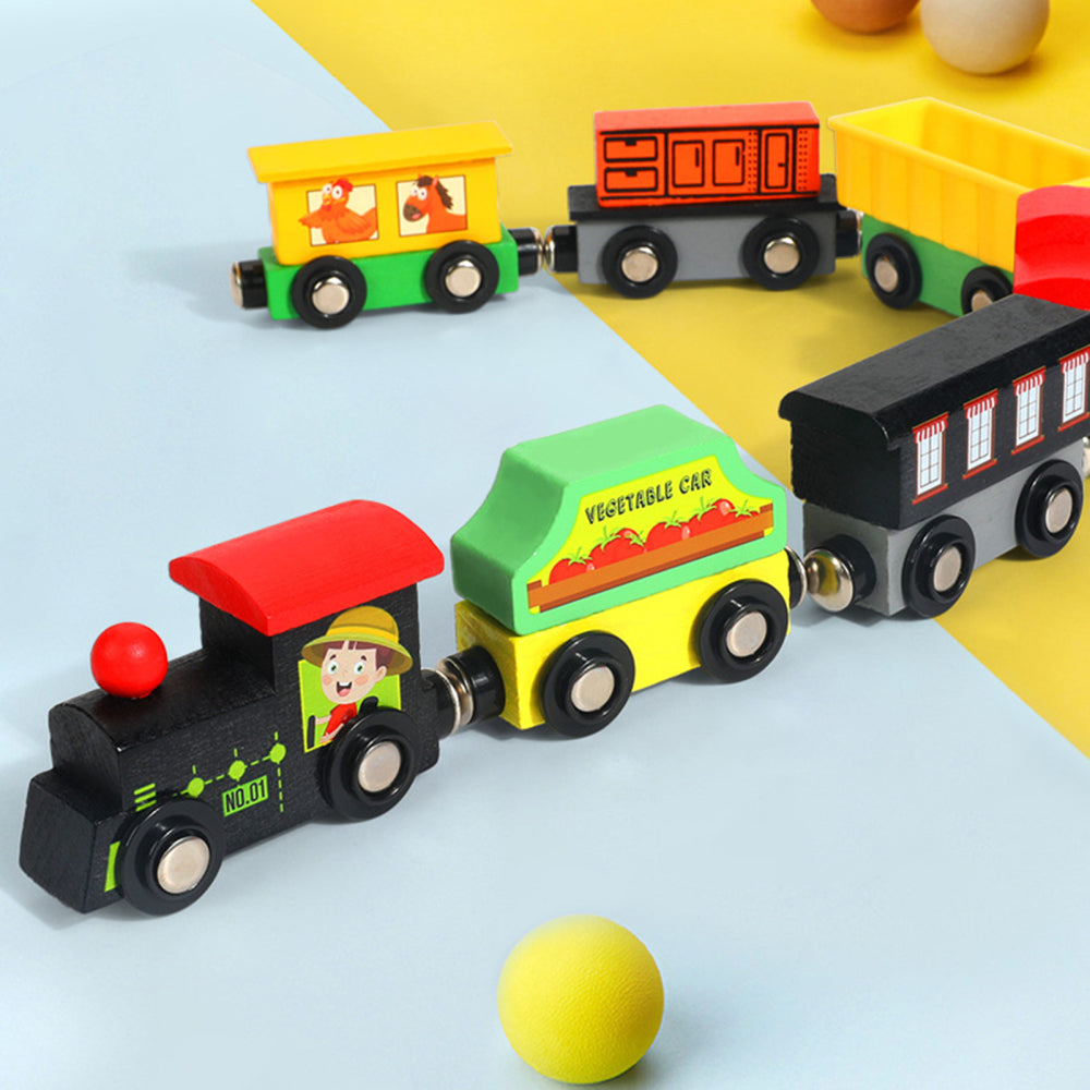 Magnetic Wooden Train Toys Assembling Blocks Toy K977