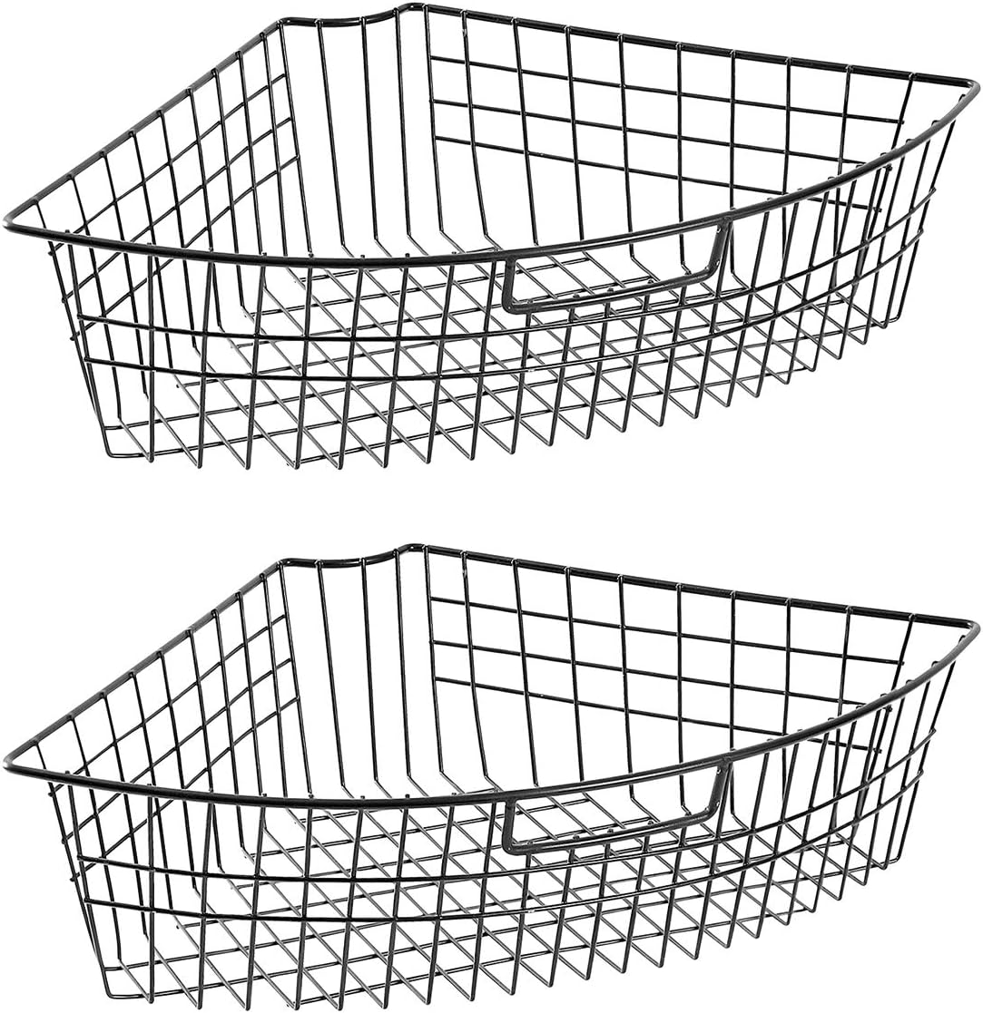 Black Metal 4-Piece Wire Storage Organizer Basket J237778