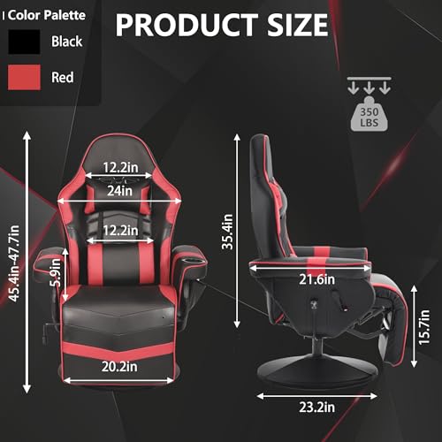 Black Blue Reclining Gaming Chair with Footrest R155220