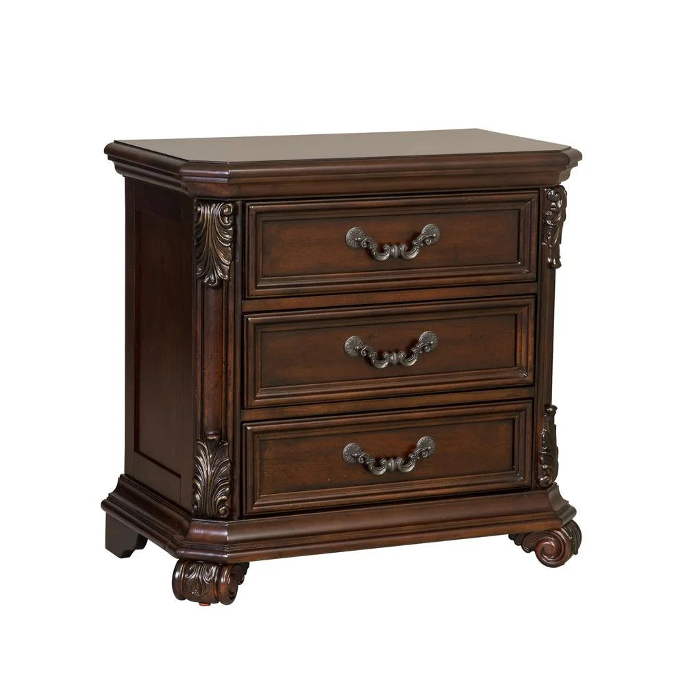 Dark Brown 3 Drawer Night Stand B845