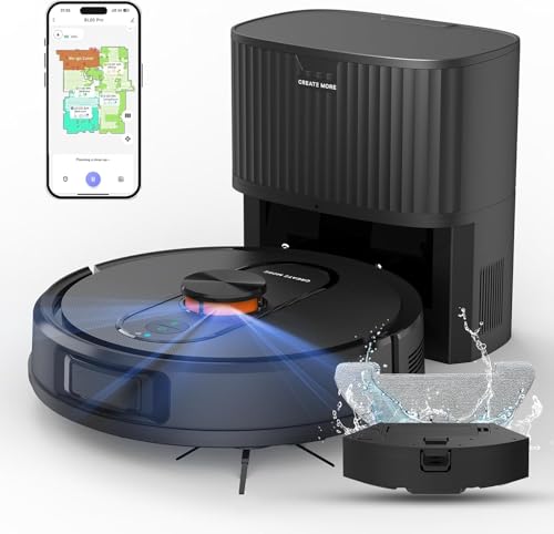 Robot Vacuum and Mop with Self-Emptying, 5000Pa, LiDAR Navigation N21427
