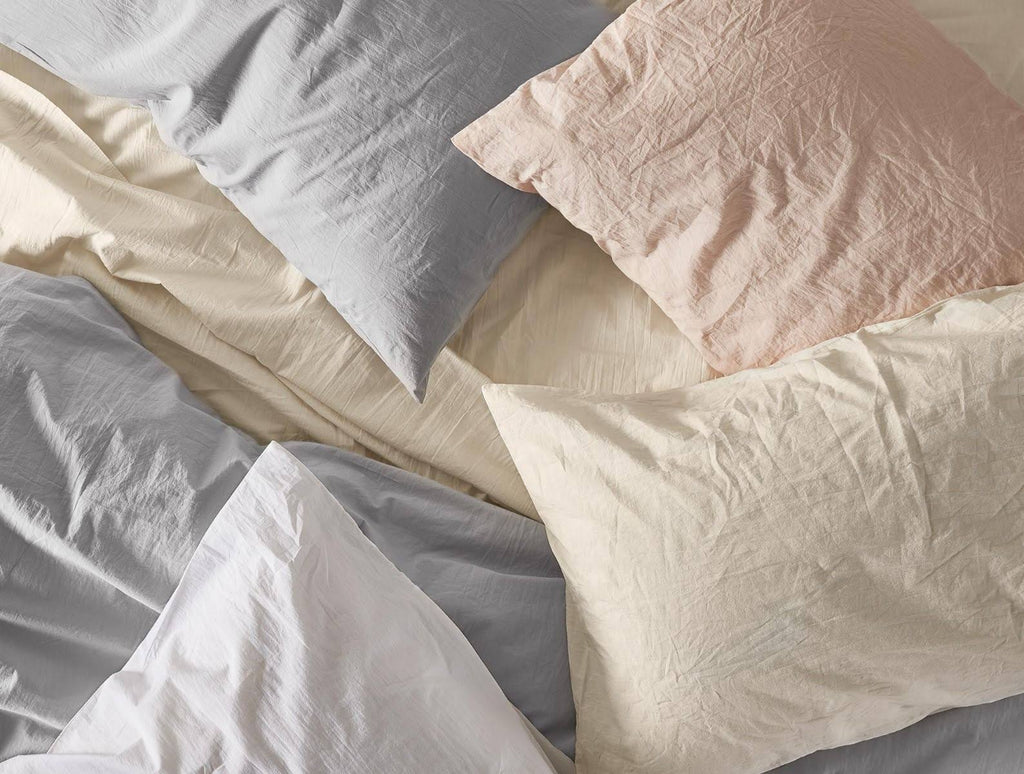 Organic Crinkled Percale Sheet Set Cal King Aegean Y3769