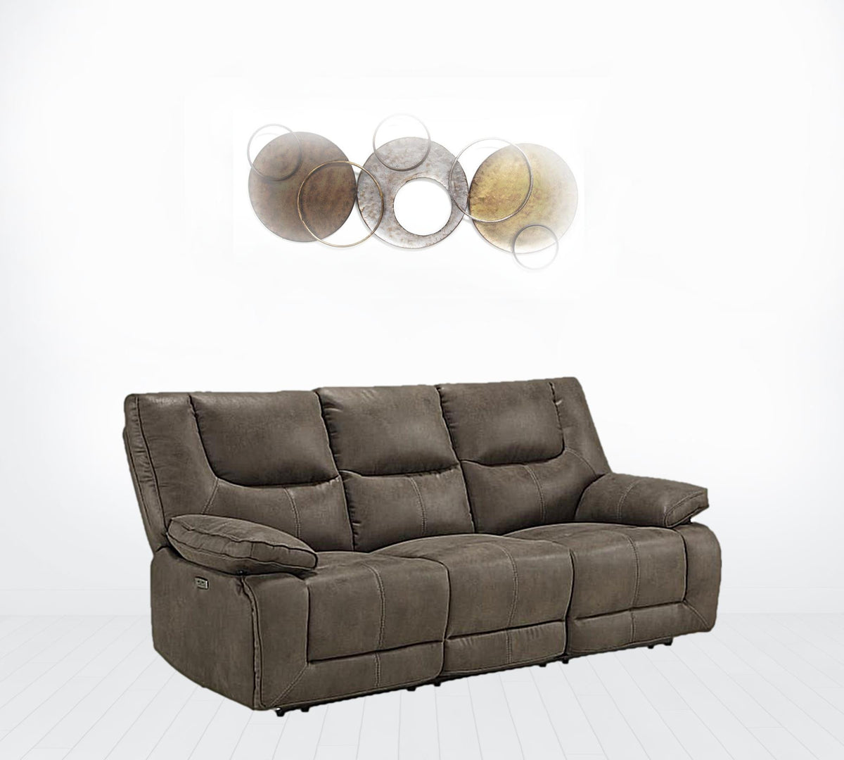 Gray & Black Reclining USB Sofa N9152